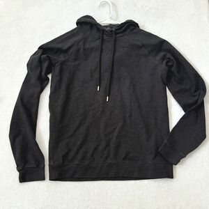 Good Man Brand Hoodie Black Slub Knit Raglan Pullover Small
